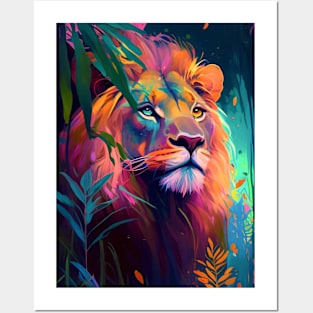 Lion Animal Portrait Painting Wildlife Outdoors Adventure Posters and Art